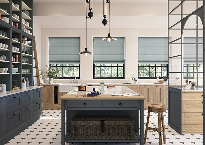 Soft Chevron, Urban Grey - Motorised Roman Blind - Image 8